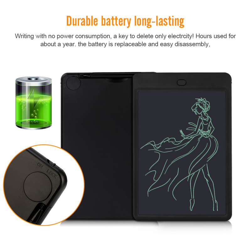 Howshow 10'' LCD digitalni tablet za pisanje i crtanje Podloge za rukopis Prijenosna elektronička grafička ploča s funkcijom zaključavanja Dropship