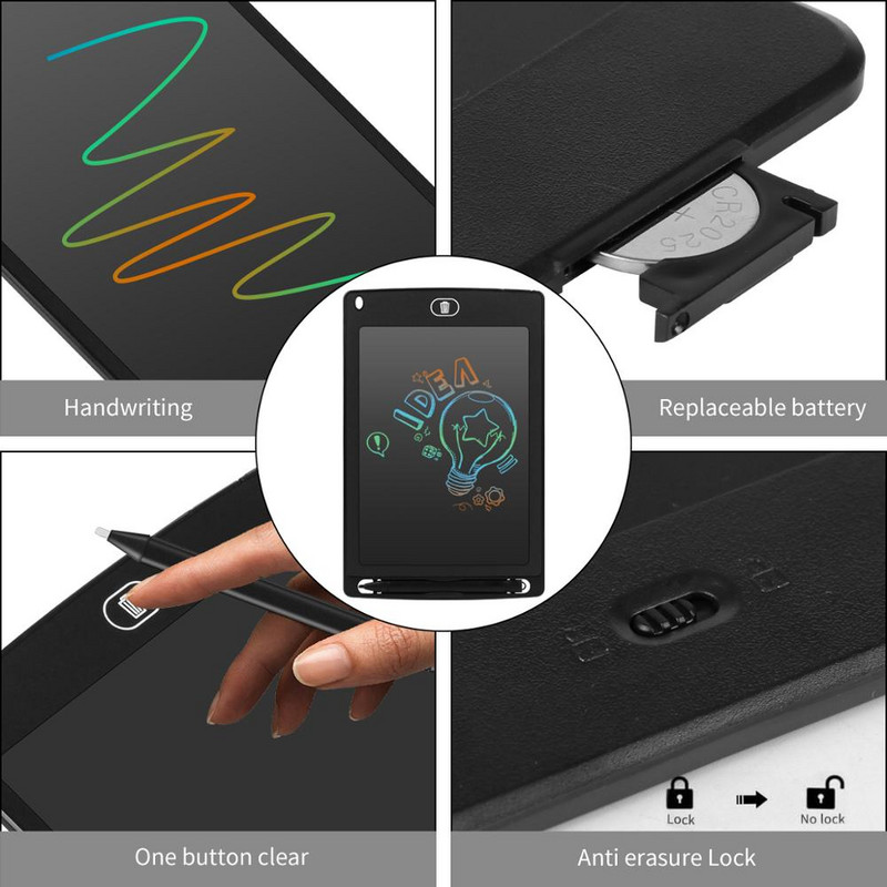 Tabletă de scris LCD digitală de 8,5 inchi, stilou gros, tablete grafice pentru desen, bloc electronic de scris de mână, blocnotes de afaceri pentru cadouri pentru copii