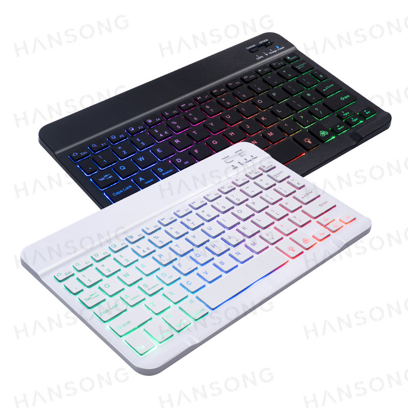 Taustavalgustusega klaviatuur Androidile iOS Windows Bluetoothiga ühilduv Apple Samsung Xiaomi Tablet Smart Phone PC 10-tolline klaviatuur
