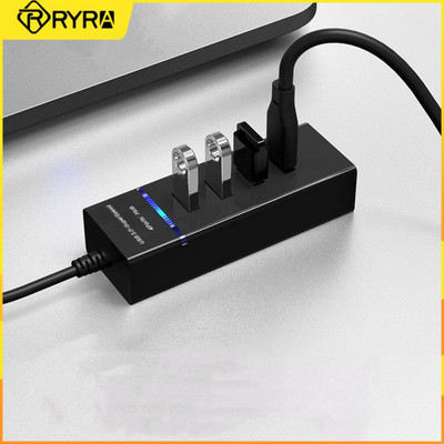 RYRA 4 Θύρες USB 3.0/2.0 HUB Multi Splitter Extender Adapter Super-Speed Transmission USB HUB για Αξεσουάρ επιτραπέζιου υπολογιστή φορητού υπολογιστή