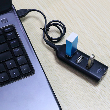 USB хъб 4 порта USB 2.0 хъб високоскоростен универсален с кабел мини хъб гнездо модел сплитер кабелен адаптер за лаптоп компютър