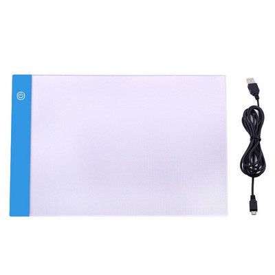 Trīs līmeņu aptumšošana A4 LED izsekošanas paliktnis Digitālais paliktnis USB planšetdatora gaismas spilventiņš Kopēšanas dēlis elektroniskās mākslas grafikas gleznojums wacom paliktnis