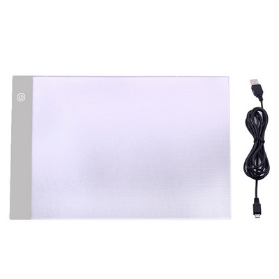 Trīs līmeņu aptumšošana A4 LED izsekošanas paliktnis Digitālais paliktnis USB planšetdatora gaismas spilventiņš Kopēšanas dēlis elektroniskās mākslas grafikas gleznojums wacom paliktnis