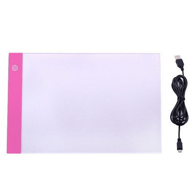 Trīs līmeņu aptumšošana A4 LED izsekošanas paliktnis Digitālais paliktnis USB planšetdatora gaismas spilventiņš Kopēšanas dēlis elektroniskās mākslas grafikas gleznojums wacom paliktnis