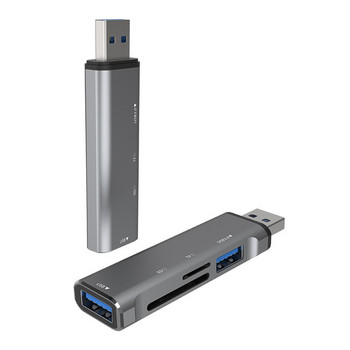 USB HUB Τύπος C HUB Αλουμινένιο κράμα USB 3.0 USB 2.0 TF / SD 4 Θύρες πολλαπλών διαιρέσεων OTG Για Lenovo HUAWEI Xiaomi Card Reader για υπολογιστή