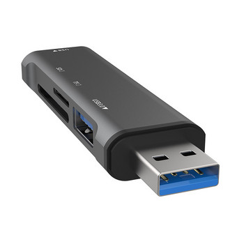 USB HUB Τύπος C HUB Αλουμινένιο κράμα USB 3.0 USB 2.0 TF / SD 4 Θύρες πολλαπλών διαιρέσεων OTG Για Lenovo HUAWEI Xiaomi Card Reader για υπολογιστή