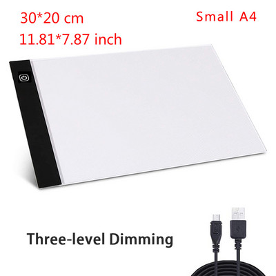 Pad cu lumină LED Elice A4 cu trei niveluri de luminozitate pentru pictură cu diamant, panou de lumină alimentat prin USB Tabletă grafică digitală pentru desen