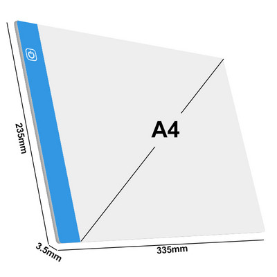 Pad cu lumină LED Elice A4 cu trei niveluri de luminozitate pentru pictură cu diamant, panou de lumină alimentat prin USB Tabletă grafică digitală pentru desen