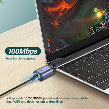 Προσαρμογέας USB C σε Ethernet, Προσαρμογέας δικτύου Gigabit RJ45 σε USB 3.0 Type-C (Thunderbolt 3) για MacBook Pro MacBook Air, Mac Mini