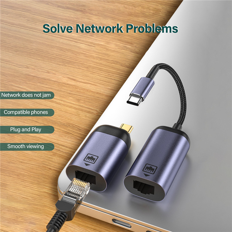 USB C į Ethernet adapteris, Gigabit RJ45 į USB 3.0 Type-C (Thunderbolt 3) tinklo adapteris, skirtas MacBook Pro MacBook Air, Mac Mini