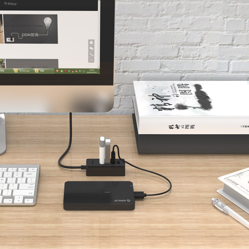 Orico HUB 4-pordiline jaotur/jaotur A*4 tüüpi USB-toiteallikas koos andmekaabli ja OTG-adapteriga arvutitarvikute jaoks