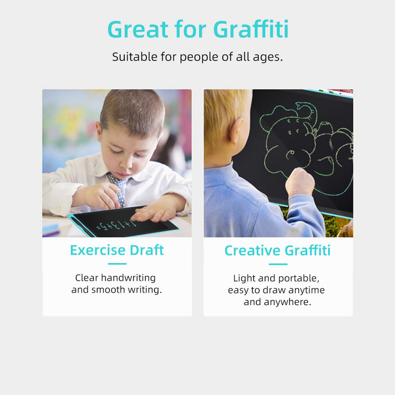 12 LCD tablet za pisanje od 8,5 inča, elektronička digitalna ploča za crtanje, blok za pisanje, koji se može izbrisati jednim klikom i gumbom za zaključavanje, dječji dar G