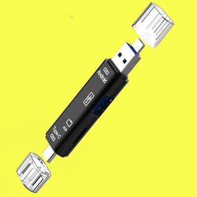 Tip C & Micro USB & USB 5 u 1 OTG čitač kartica Brzi univerzalni OTG TF/USB za Android zaglavlja proširenja računala