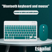Ispaniška „Bluetooth“ belaidė klaviatūra, skirta planšetiniam kompiuteriui „ipad“ klaviatūra ir pelė, mini ispaniškos klaviatūros rinkinys, skirtas „ipad Pro 12 9 Air 4 S6 Lite“