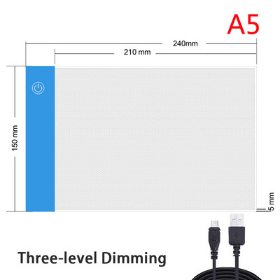 A5 izmērs 3 līmeņa aptumšojams LED zīmēšanas kopēšanas dēlis bērniem rotaļlietas bērniem gleznošana izglītojošas rotaļlietas izveide bērnam