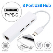 Akciós USB-C hub hordozható, nagy sebességű meghajtó Ingyenes Type-C-USB 2.0/RJ45 Ethernet kártya dokkoló állomás számítógéphez
