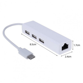 Hot Sale USB-C Hub Portable High Speed Driver Free Type-C to USB 2.0/RJ45 Card Docking Station for Computer