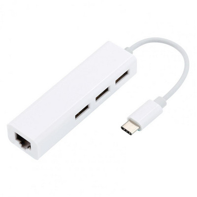 Akciós USB-C hub hordozható, nagy sebességű meghajtó Ingyenes Type-C-USB 2.0/RJ45 Ethernet kártya dokkoló állomás számítógéphez
