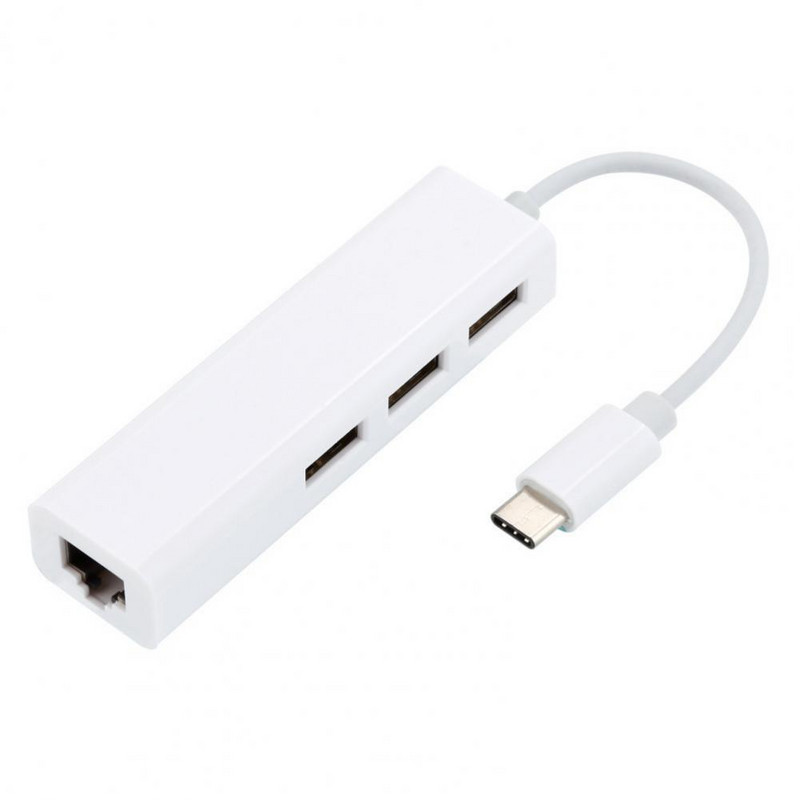 Akciós USB-C hub hordozható, nagy sebességű meghajtó Ingyenes Type-C-USB 2.0/RJ45 Ethernet kártya dokkoló állomás számítógéphez