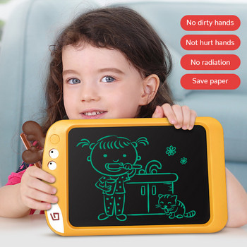 LCD таблет за писане за деца 8,5-инчов цифров блок за рисуване Преносима електронна дъска за ръкописен текст с карикатура Играчка за малко дете Подарък с химикалка