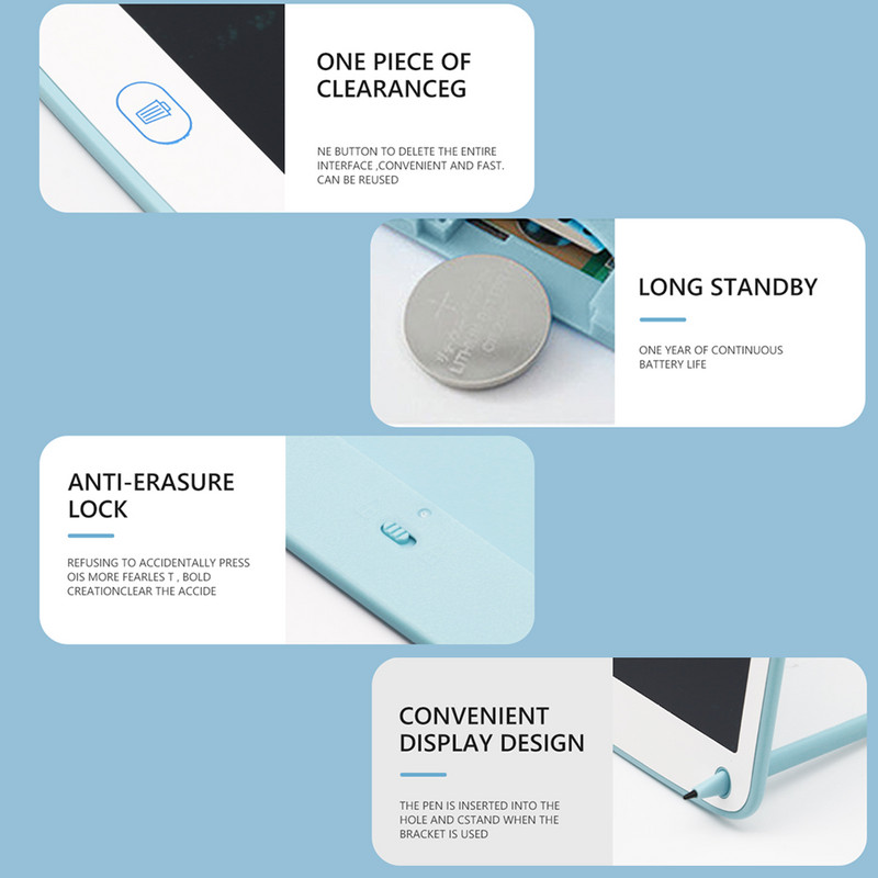 TISHRIC 10 inčni LCD tablet za pisanje za djecu Ploča za crtanje LCD tablet za crtanje s brisanjem i ekranom za tablete za crtanje