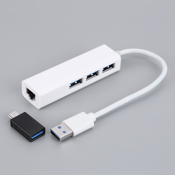 USB 3.0 HUB Multi Type C сплитер USB-C към Ethernet RJ45 адаптер Dongle 1000MBPs висока скорост за iOS лаптоп Macbook Pro Android