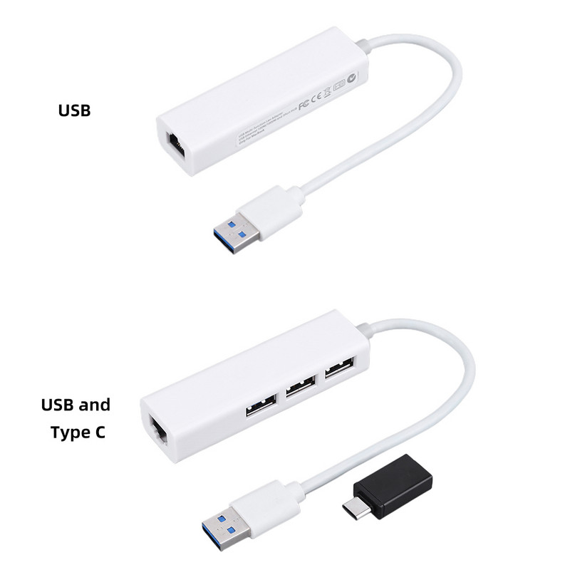 USB 3.0 HUB Multi C tipa sadalītājs USB C uz Ethernet RJ45 adaptera sargspraudnis 1000 MBPs liels ātrums iOS klēpjdatoram Macbook Pro Android