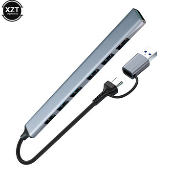 USB Type-C 7 Port HUB OTG адаптер USB 3.0 2.0 HUB разширителен сплитер за Macbook лаптоп PC твърд диск мишка клавиатура