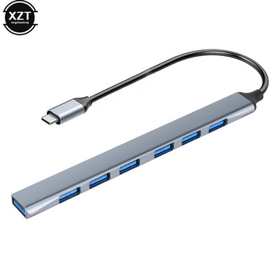 USB Type-C 7 portos HUB OTG adapter USB 3.0 2.0 HUB bővítőelosztó Macbook laptop PC merevlemezes egér billentyűzethez