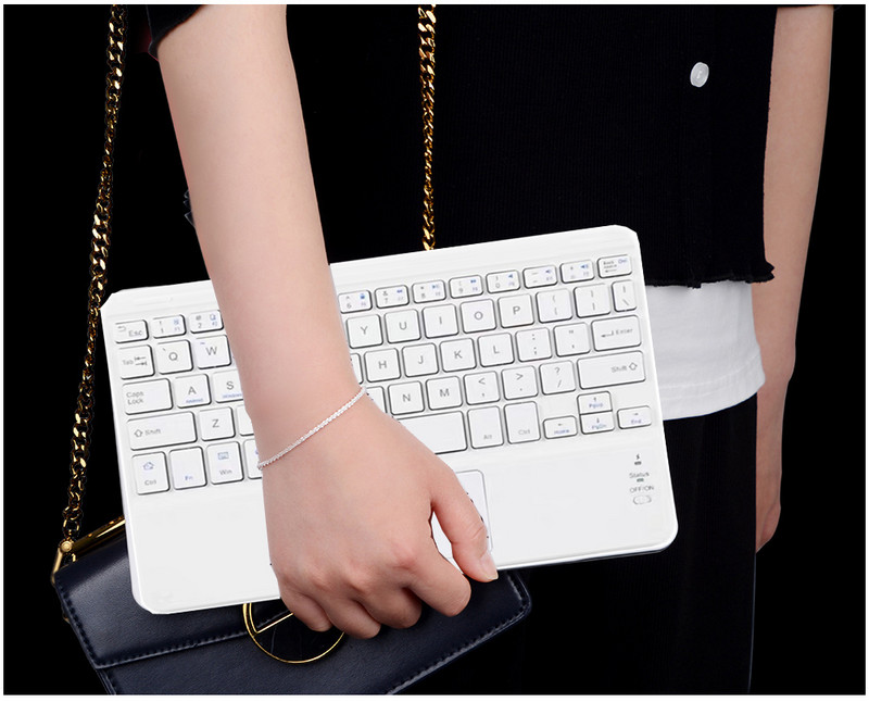 Jutiklinė kilimėlis belaidė Bluetooth klaviatūra Nešiojama MINI klaviatūra skirta Ipad iPhone Samsung Huawei Xiaomi Tablet Mobilus Telefonas Kompiuteris