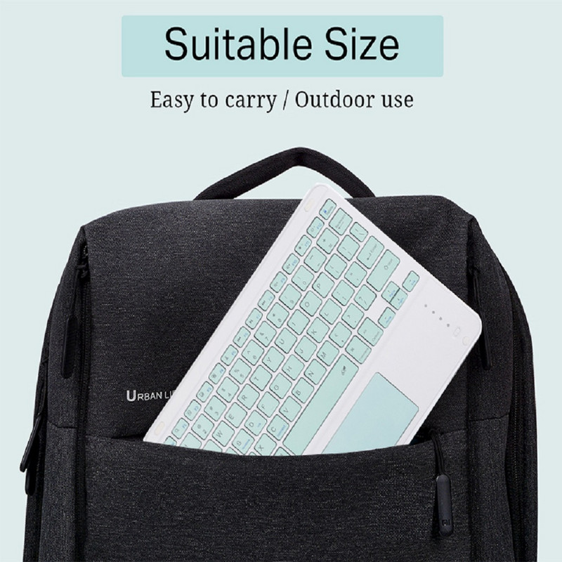 Jutiklinė kilimėlis belaidė Bluetooth klaviatūra Nešiojama MINI klaviatūra skirta Ipad iPhone Samsung Huawei Xiaomi Tablet Mobilus Telefonas Kompiuteris