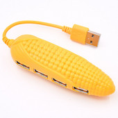 Lovely Corn Shape 4 az 1-ben USB 2.0 HUB elosztó USB 2.0 adatátvitel PC laptophoz, Macbook számítógéphez