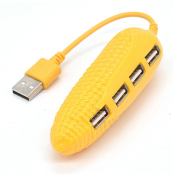 Lovely Corn Shape 4 IN 1 USB 2.0 HUB Splitter USB 2.0 Transfer Data For PC Laptop Macbook Computer