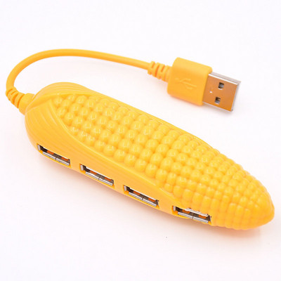 Lovely Corn Shape 4 IN 1 USB 2.0 HUB Splitter USB 2.0 Transfer Data For PC Laptop Macbook Computer