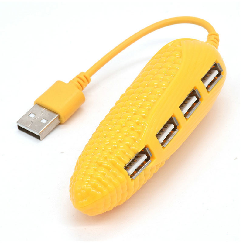 Lovely Corn Shape 4 az 1-ben USB 2.0 HUB elosztó USB 2.0 adatátvitel PC laptophoz, Macbook számítógéphez
