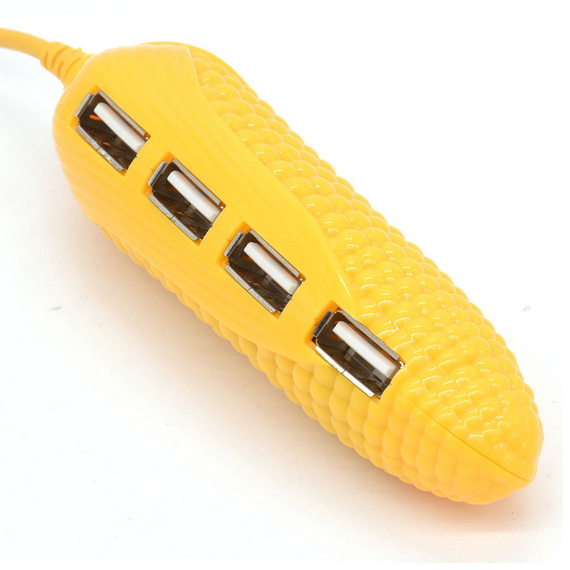 Lovely Corn Shape 4 az 1-ben USB 2.0 HUB elosztó USB 2.0 adatátvitel PC laptophoz, Macbook számítógéphez