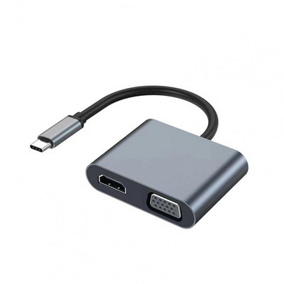 C-tüüpi jaotur 4 in 1 4K 1080P väljund Professionaalne USB-C ja HDMI-ühilduv VGA USB3.0 PD dokkimisjaam kodukino jaoks