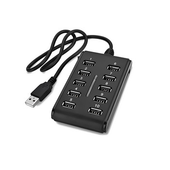 Home USB 2 0 Hub Universal USB-A Adapter 10 Ports Converter Splitter