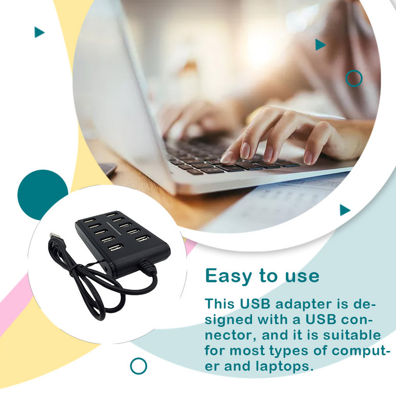 Otthoni USB 2 0 hub univerzális USB-A adapter 10 portos átalakító elosztó