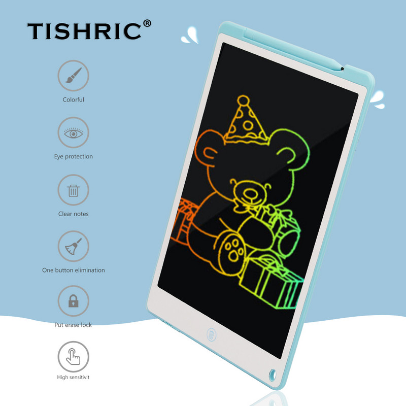 TISHRIC Tabletă de scris LCD de 12 inchi Tabletă de desen digitală Tabletă grafică Tablă de desen Pad de scris digital Stylus pentru desen