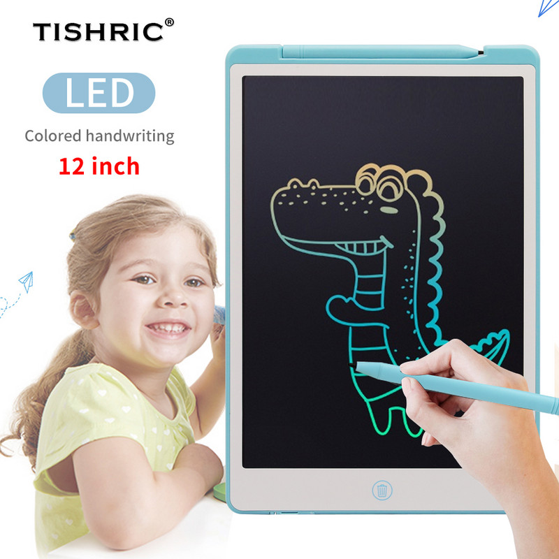 TISHRIC Tabletă de scris LCD de 12 inchi Tabletă de desen digitală Tabletă grafică Tablă de desen Pad de scris digital Stylus pentru desen