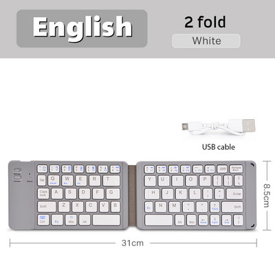Mini tastatură pliabilă fără fir Bluetooth, tastatură fără fir pliabilă pentru telefon tabletă IOS/Android/Windows iPad