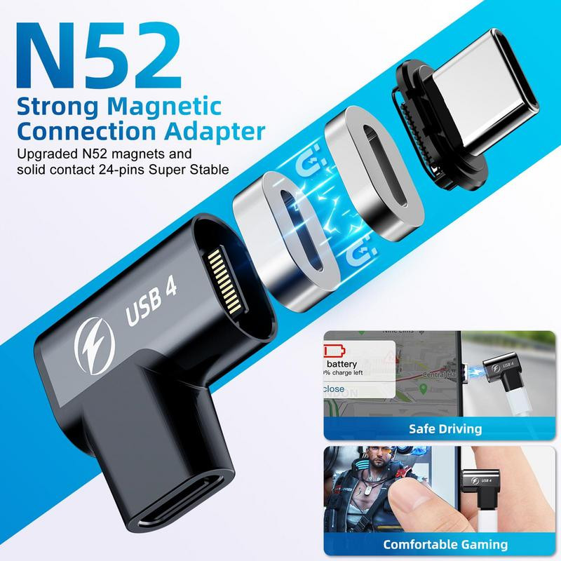 140 W USB4.0 magnetski adapter USB C na tip C 40 Gbps brzo punjenje magnetski konverter kabelski konektor 8K@60 Hz USB tip C uređaji