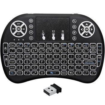 Φορητό i8 Keyboard 7 Έγχρωμο οπίσθιο φωτισμό 2,4 GHz Mini Wireless Air Mouse Ρωσικά Αγγλικά Ενσωματωμένο πληκτρολόγιο λιθίου με δυνατότητα φόρτισης