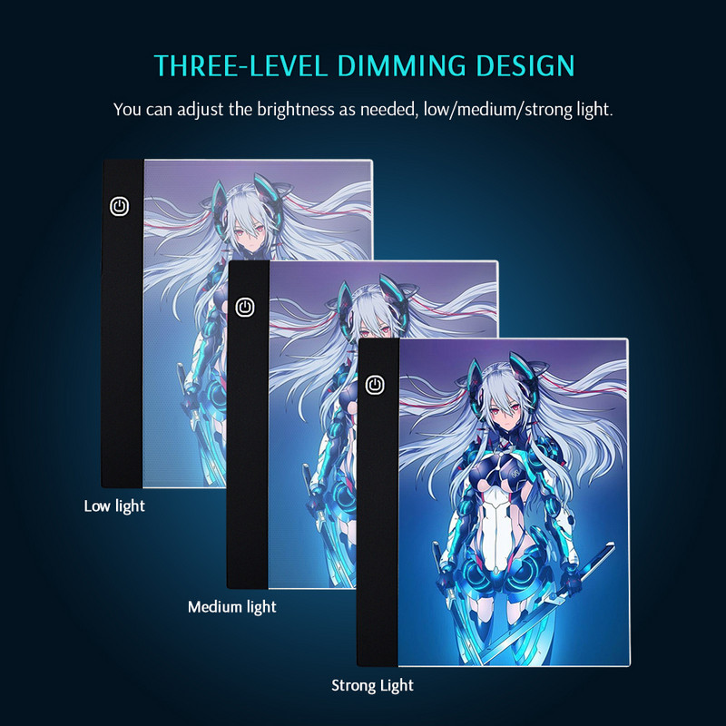 CHIPAL A5 LED piešimo planšetė skaitmeninė grafikos plokštė USB LED šviesos dėžutė kopijavimo bloknotas elektroninis meno grafikos tapybos rašymo planšetinis kompiuteris