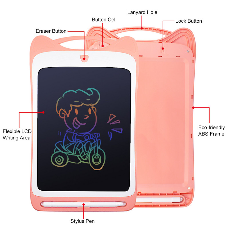 CHIPAL 8,5 hüvelykes színes LCD írótábla hordozható elektronikai rajztábla digitális üzenőfal kézírással