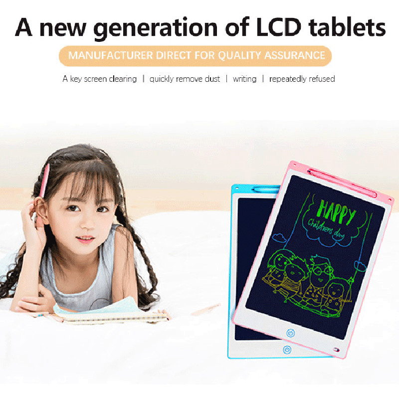 LCD rajztábla 12 hüvelykes játékok gyerekeknek Elektronikus rajzírótábla tollal Színes kézírással oktató játékok