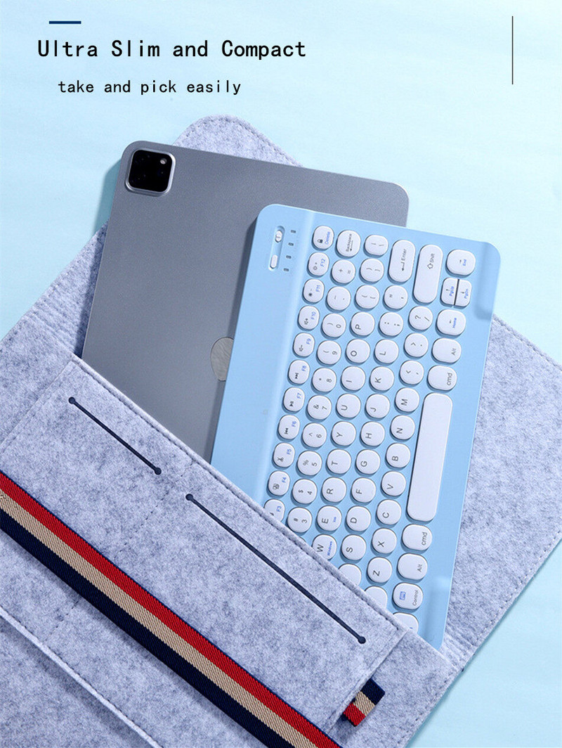 Candy Color Bluetooth tipkovnica za iPad 10th Air 5 Mipad 5 Samsung Huawei Lenovo Tablet bežična tipkovnica+USB kabel