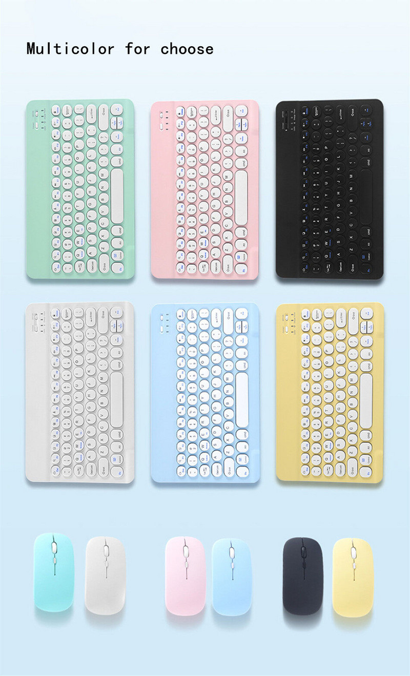 Candy Color Bluetooth tipkovnica za iPad 10th Air 5 Mipad 5 Samsung Huawei Lenovo Tablet bežična tipkovnica+USB kabel