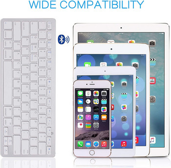 Ултратънка безжична Bluetooth клавиатура за iPad,iPhone,Samsung,Android,Windows,PC,таблети телефони клавиатура